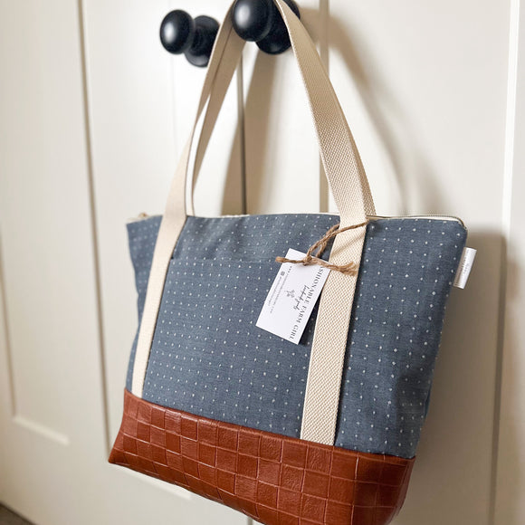 Tote Bag - Denim Dot