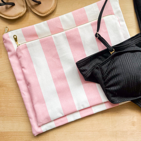 Wet Bag - Pink Cabana Stripe