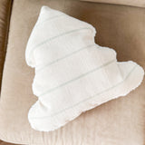 Handmade Christmas Tree Pillow - Green Stripe