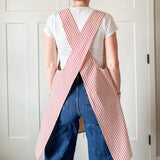 Criss Cross Apron - Red Ticking Stripe