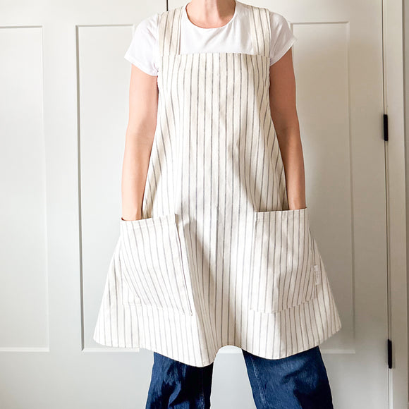 Criss Cross Apron - Black Stripe