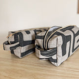 Hair Tool Bag - Black & Grey Abstract Curl