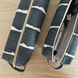 Hair Tool Bag - Deep Navy Lines