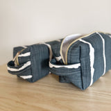 Hair Tool Bag - Deep Navy Lines