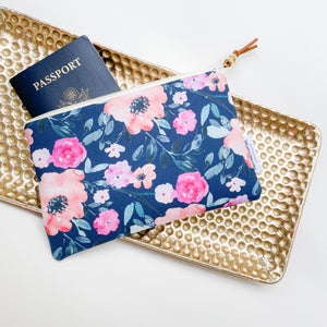 Regular Travel Pouch - Navy Floral