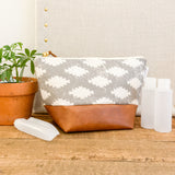 Make Up Bag - Grey Aztec