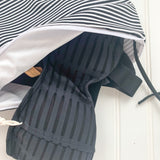Black & White Skinny Stripe Wet Bag