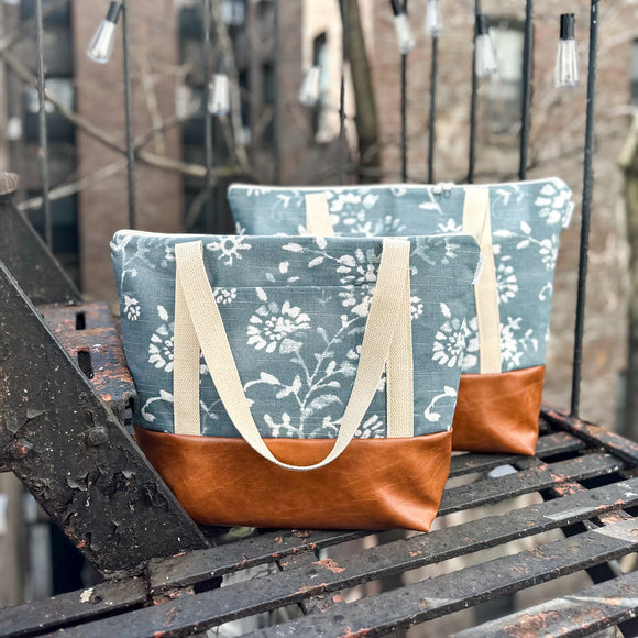 Tote Bag - Blue Whimsical Floral