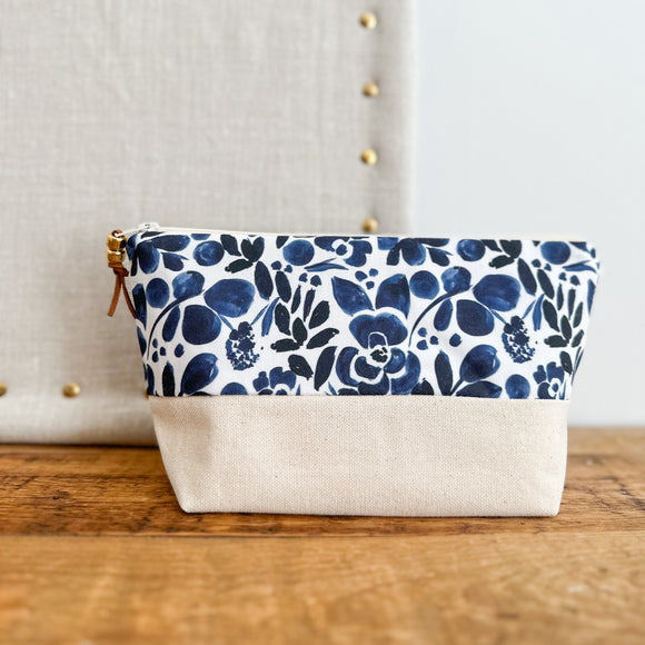 Mini Make Up Bag - Blue Floral