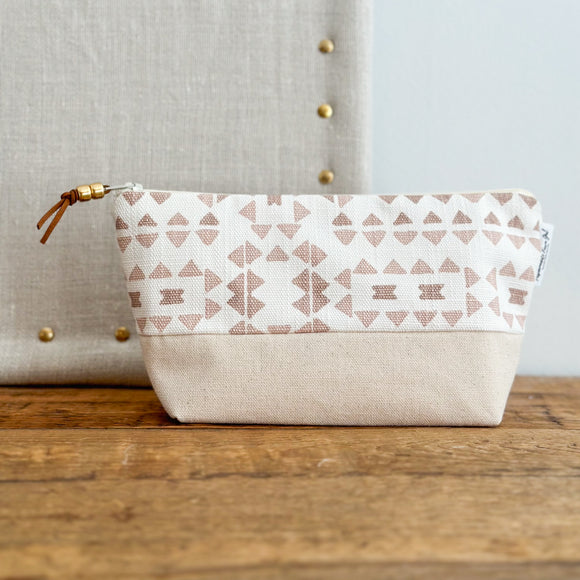 Mini Make Up Bag - Blush Aztec