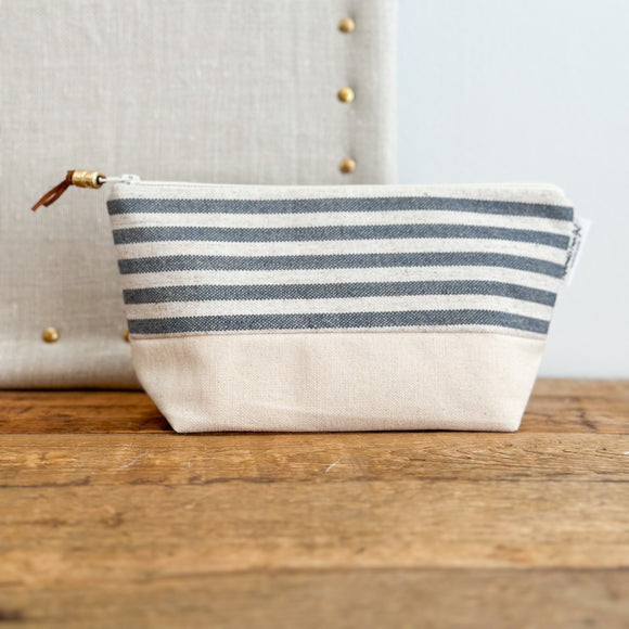 Mini Make Up Bag - Blue Stripe